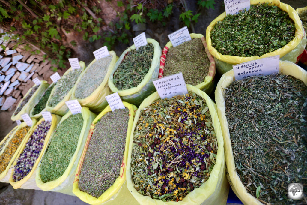 The herbal teas sold at Nokhur village are made from locally dried herbs and wildflowers.