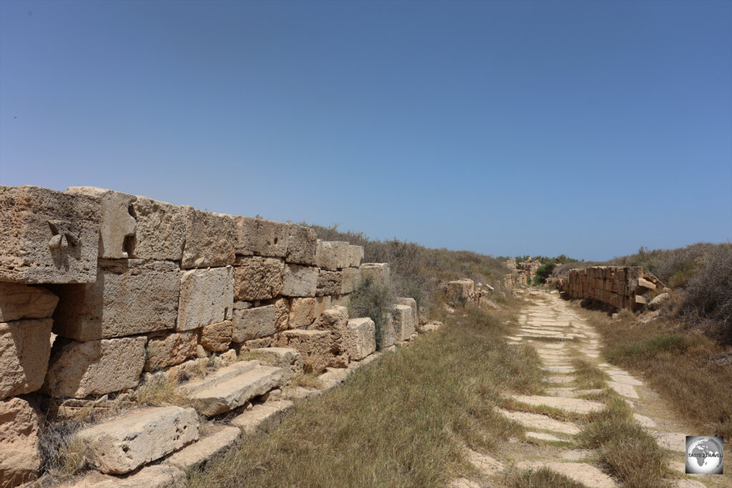 If only these buildings could talk! A view of Brothel Street at Sabratha.