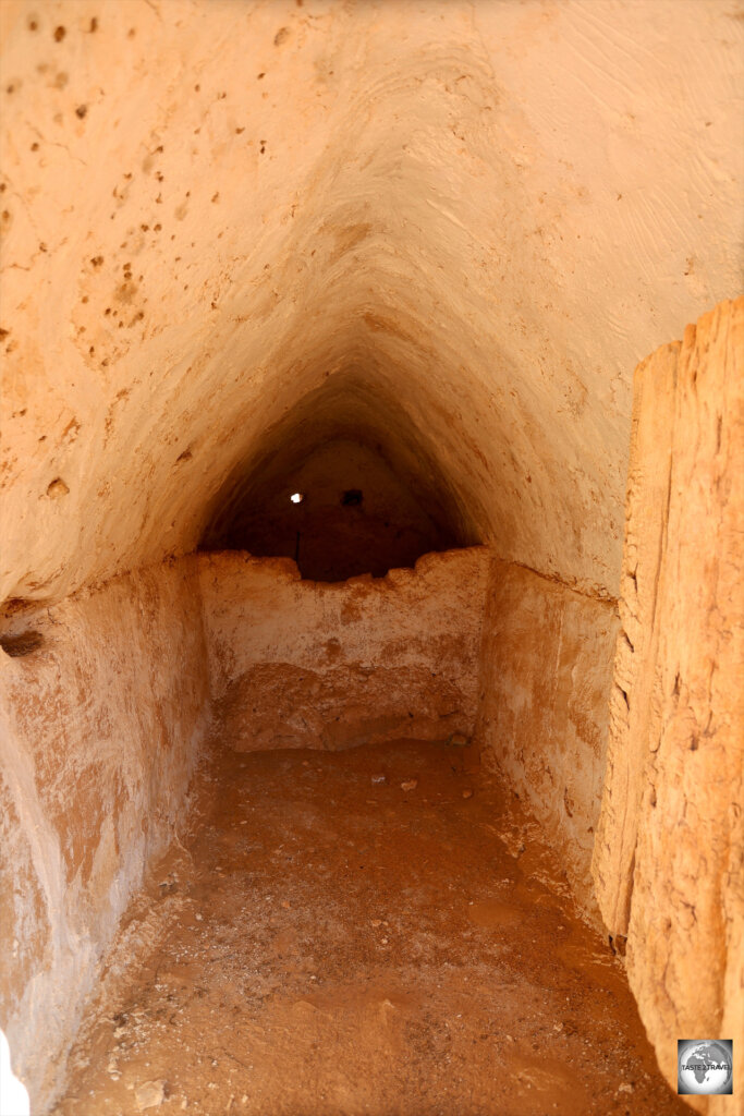 A view of one of the 114 chambers at Gasr Al-Hājj which were once used to store food.