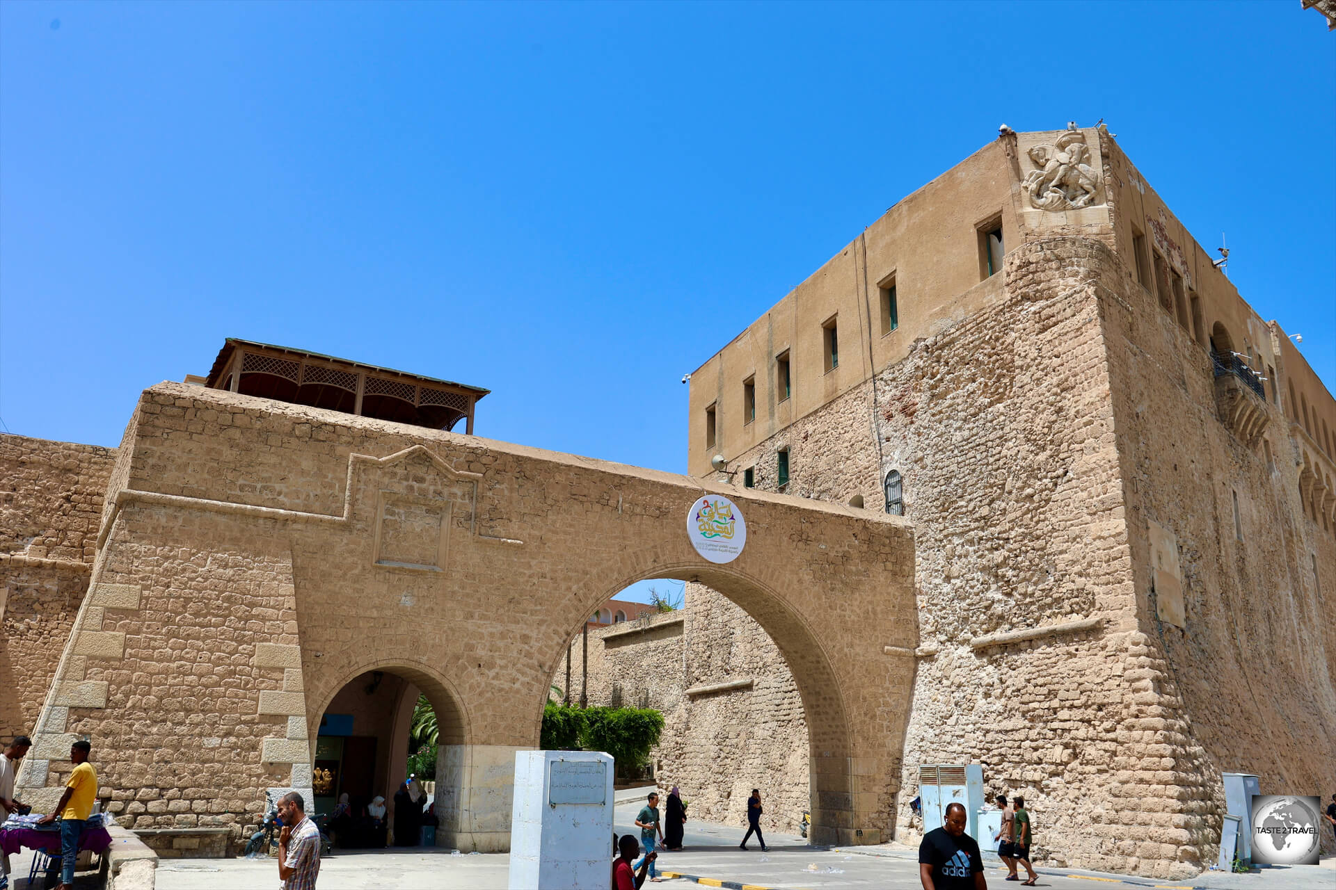 A view of the walls of Tripoli old town and the imposing Red Castle.