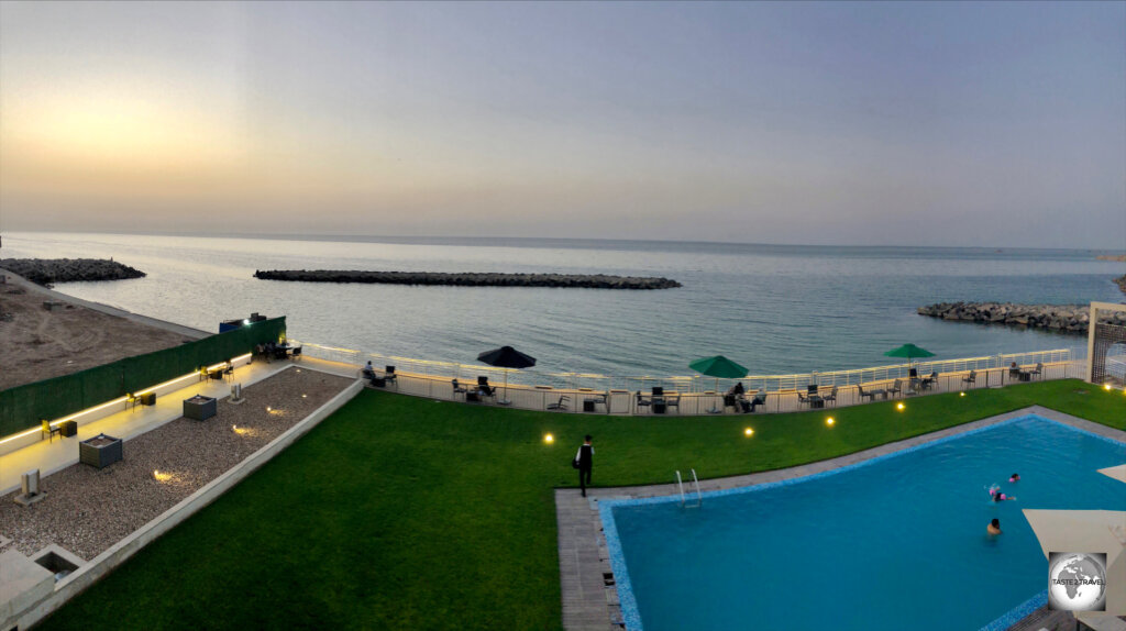 A sunset view over the Mediterranean Sea, from the Sheraton Hotel in Tripoli.
