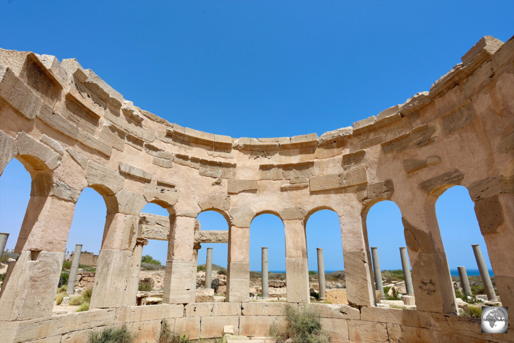 A view of the marketplace at Leptis Magna.