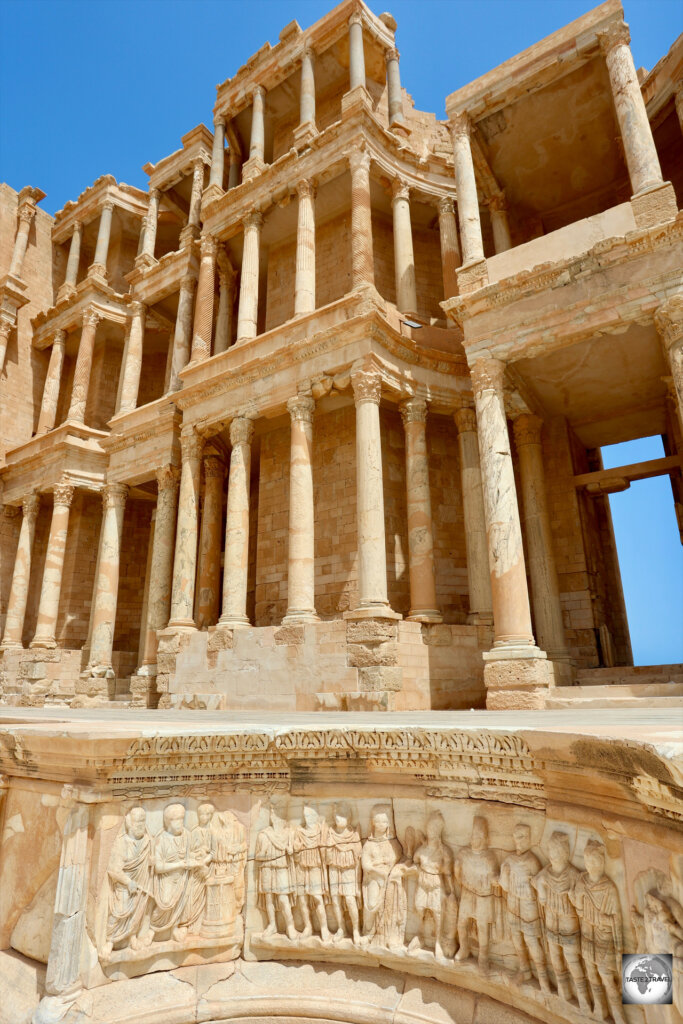 A view of the spectacular Roman theatre at Sabratha.