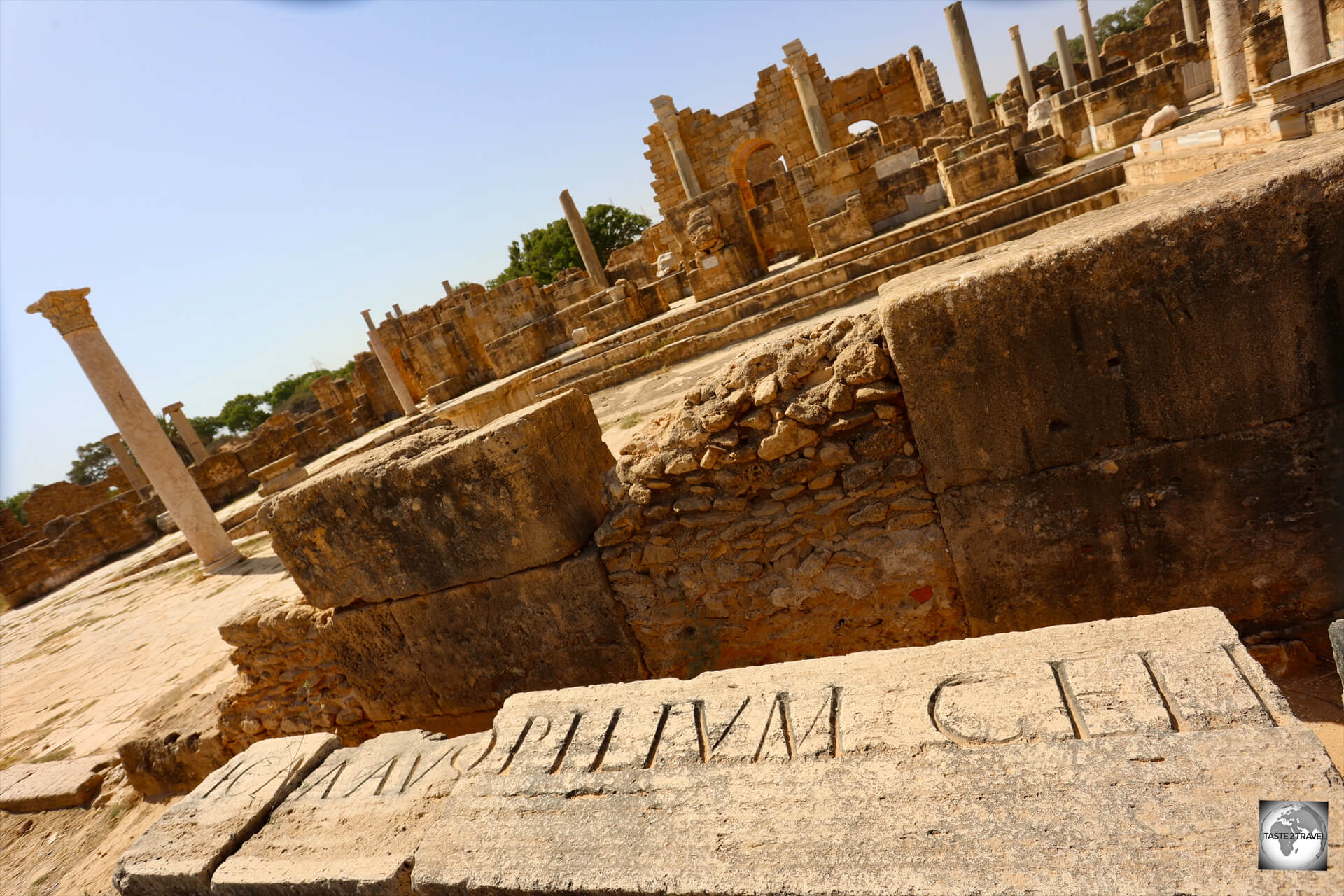 An inscription, outside the Baths of Hadrian, commemorates the opening of the bathhouse.