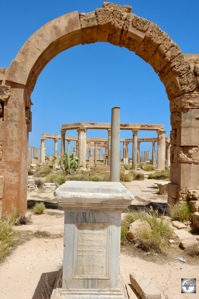 A view of the market place at Leptis Magna.