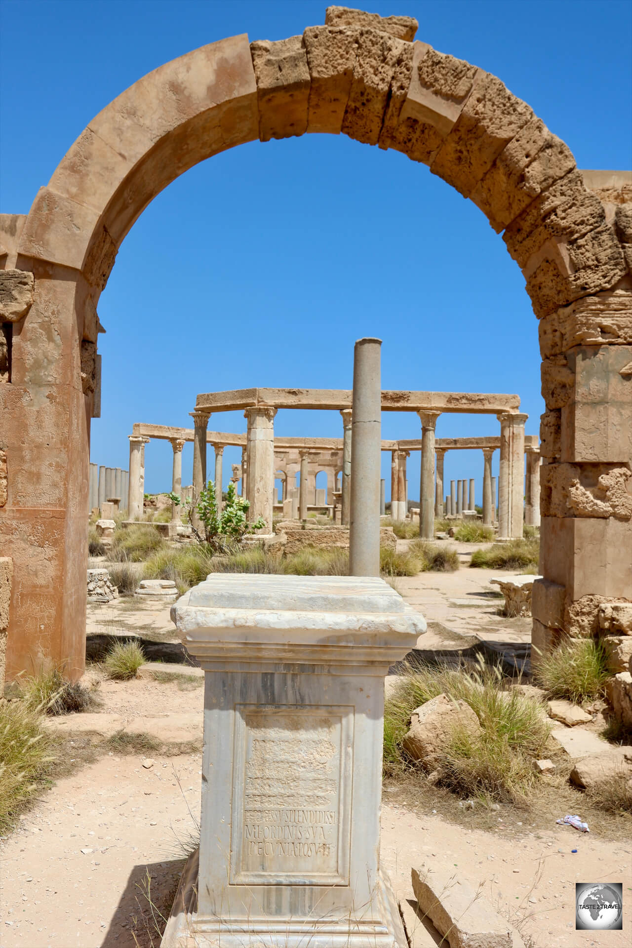 A view into the market courtyard at Leptis Magna.