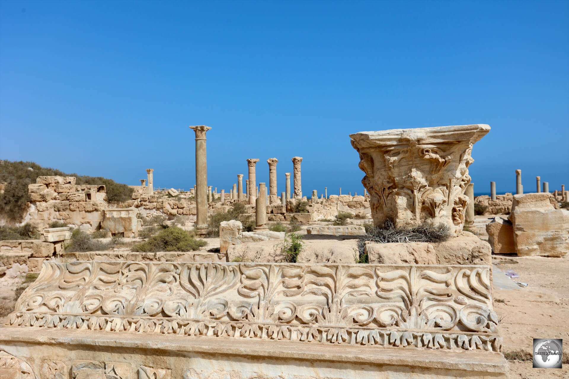 A view of the Roman ruins at Sabratha.