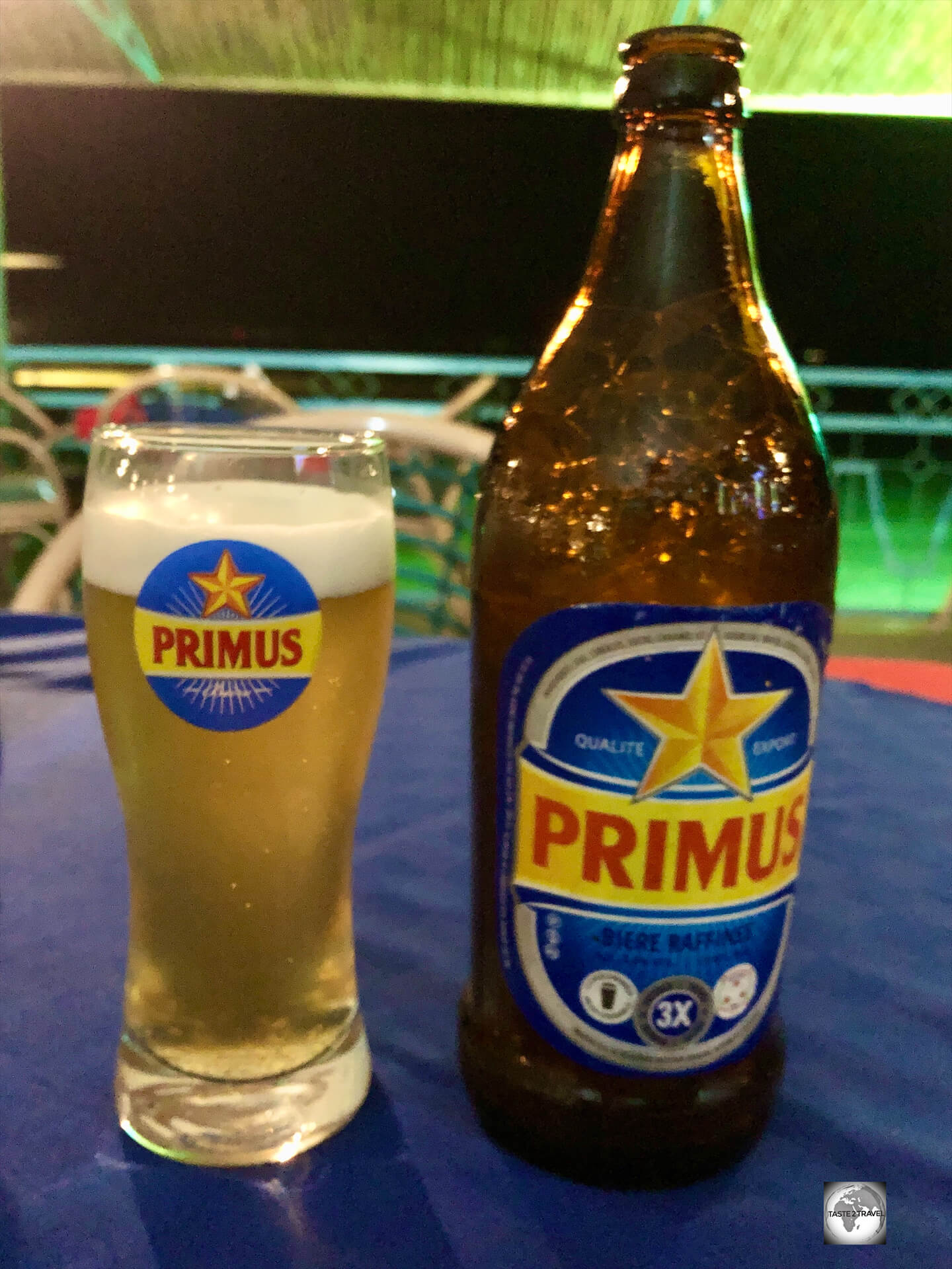 Primus beer is served at most restaurants in Bujumbura.