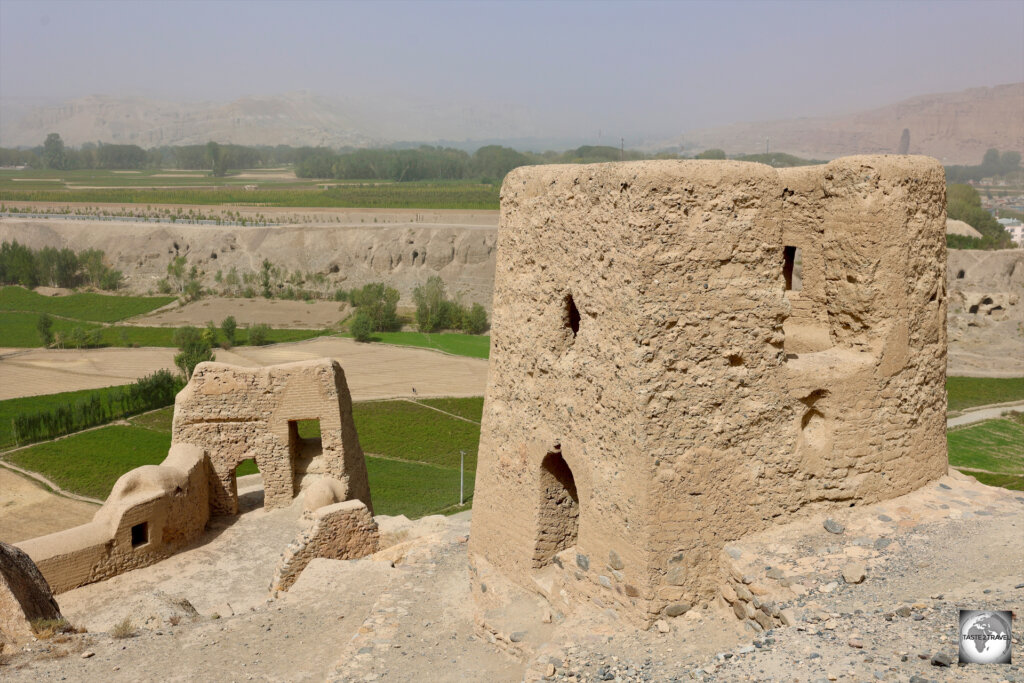 An old watch tower overlooks the Bamyan Valley at the City of Screams.