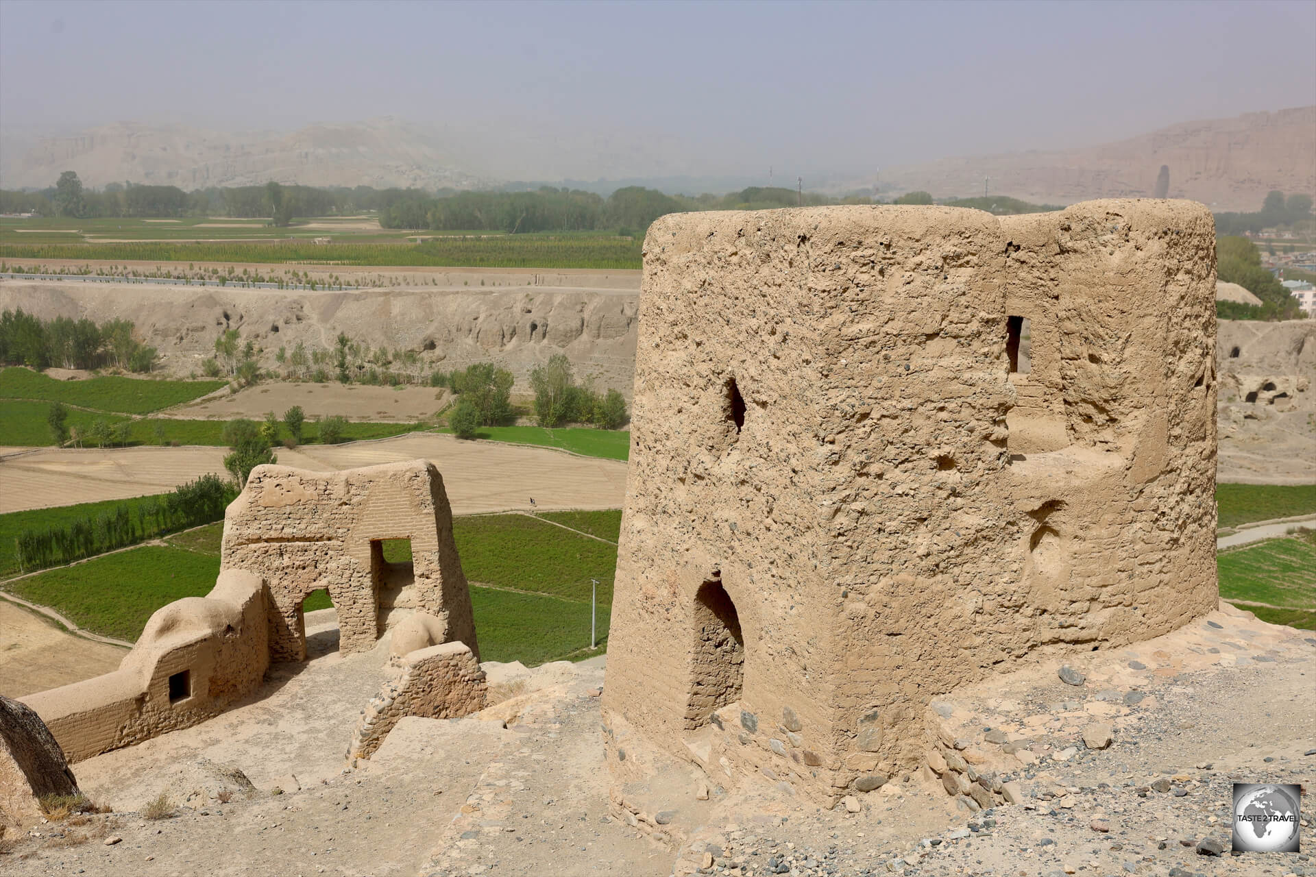 An old watch tower overlooks Bamyan Valley at the City of Screams.