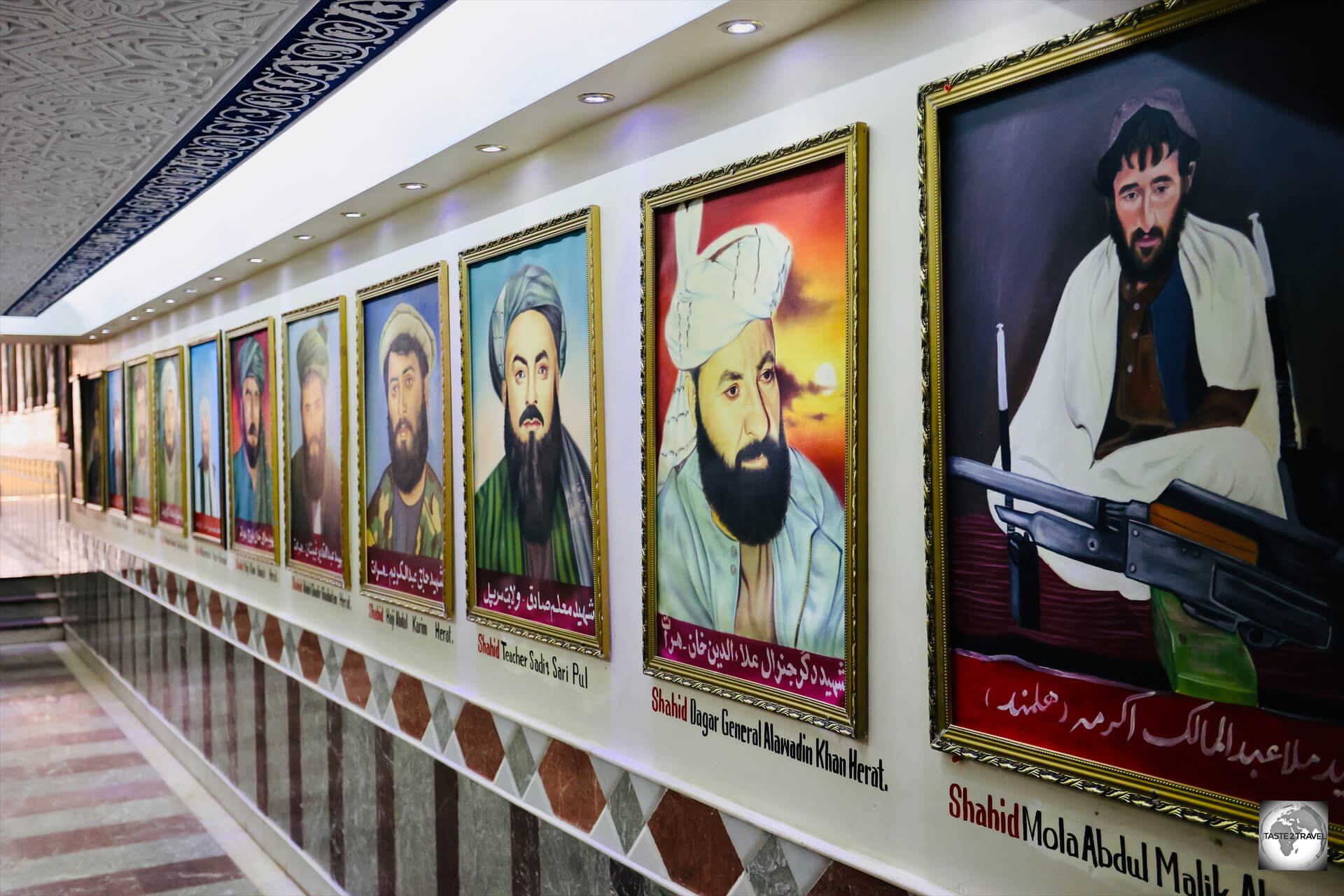 The 'Portrait Hall of Fame' displays portraits of over 60 Afghan commanders who fought the Soviets.
