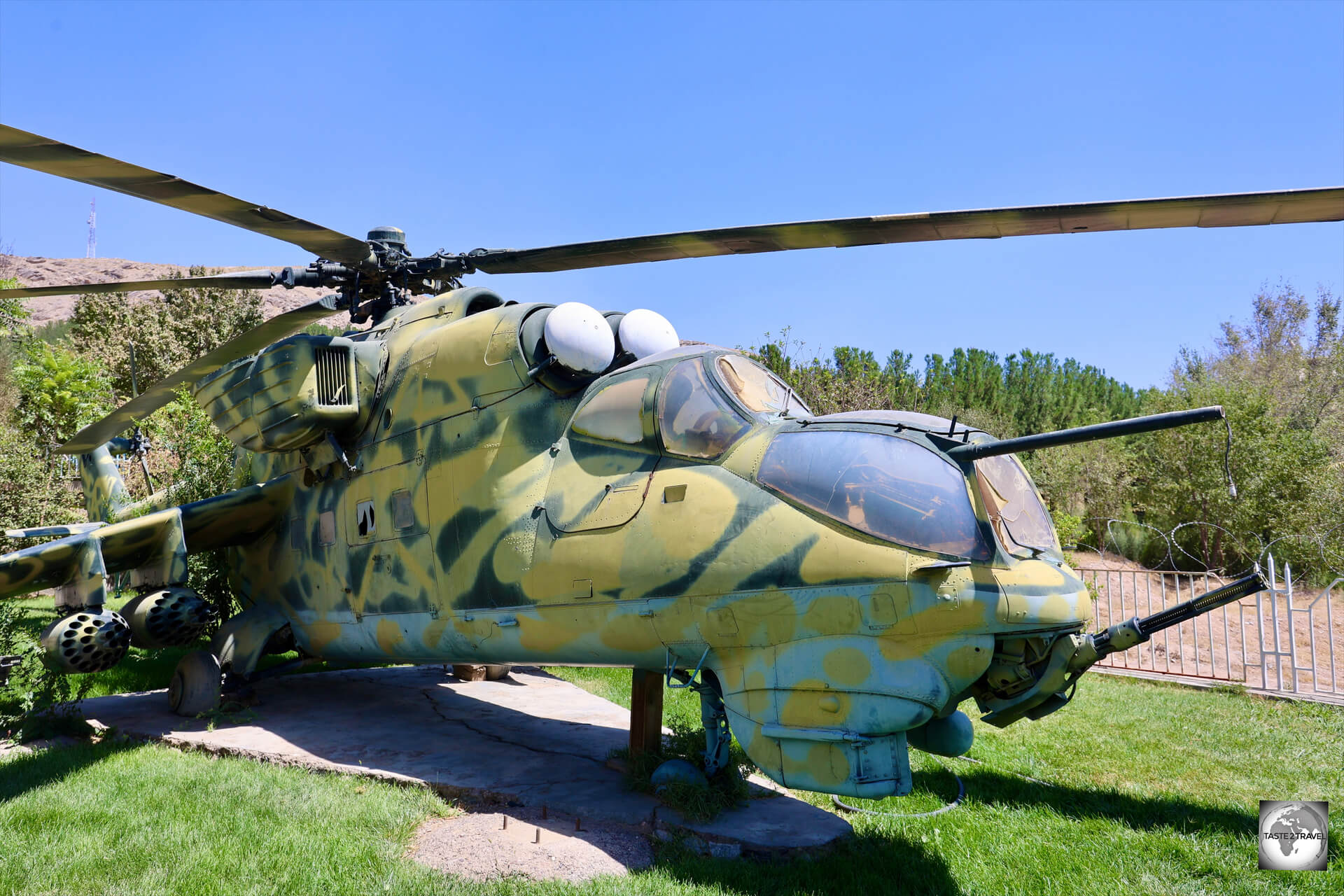 A captured Soviet helicopter at the Jihad Museum in Herat.