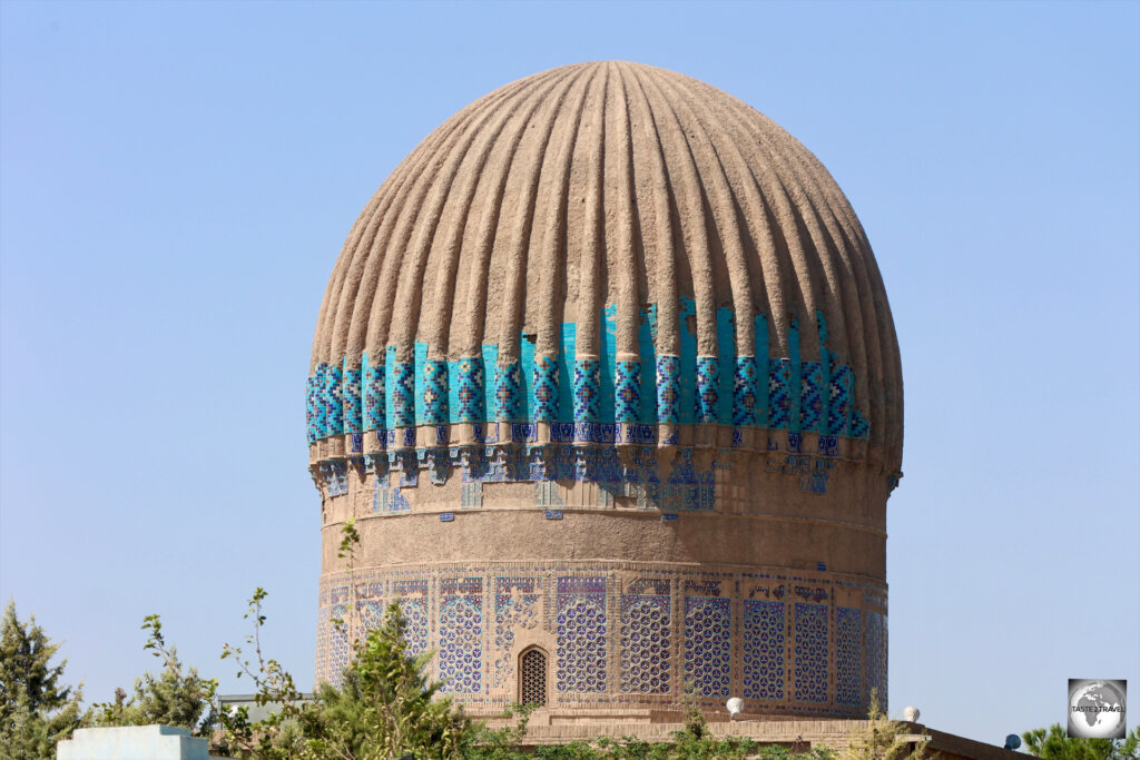 A view of the dome of the Gawhar Shad Mausoleum.