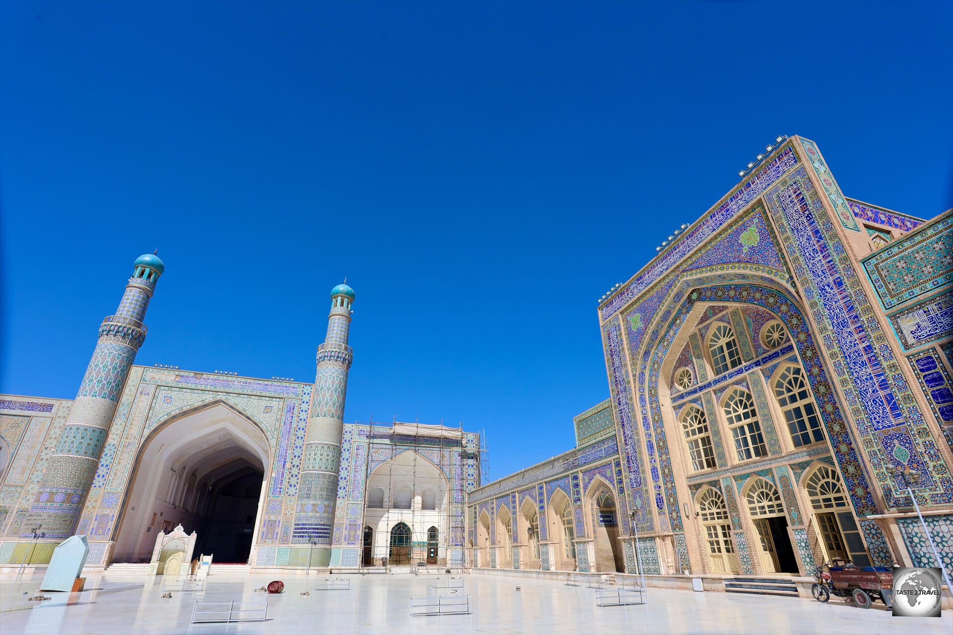 Like most ancient mosques in the region, the Great Mosque of Herat was built over a former Zoroastrian temple.