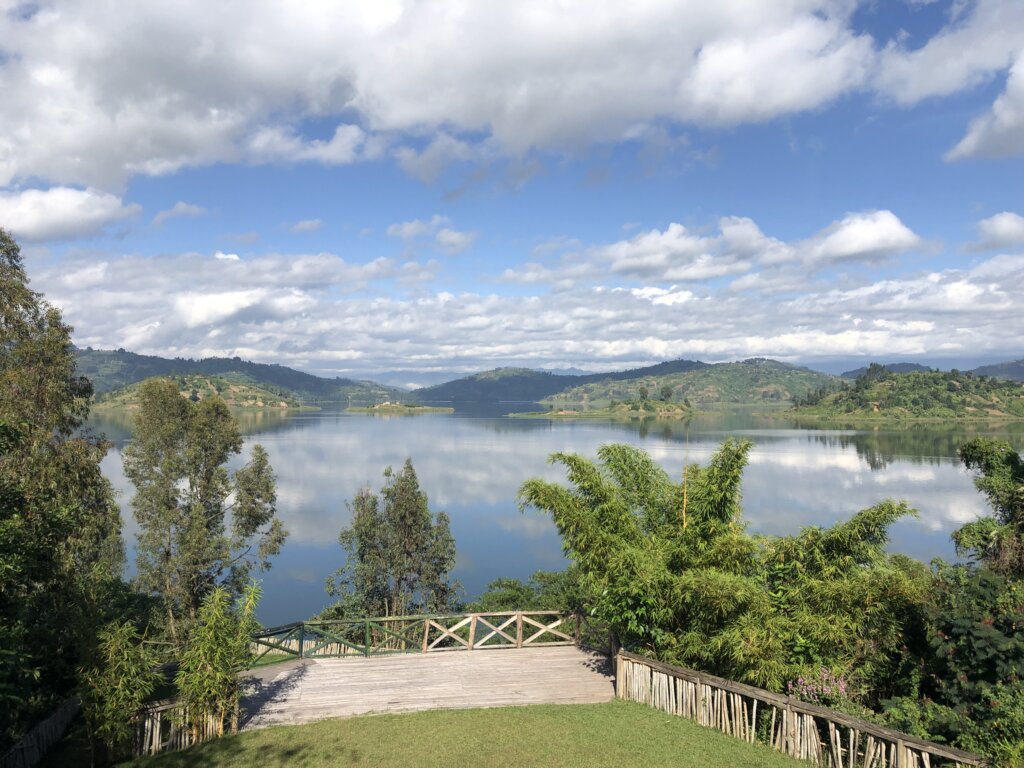A view of Lake Ruhondo from 'My Hill Eco Resort'.